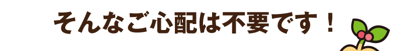 そんなご心配は不要です!