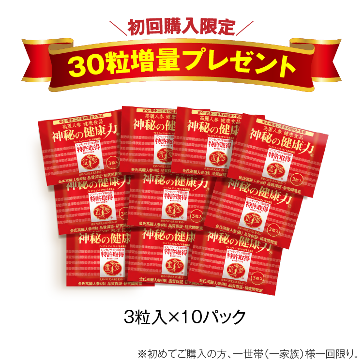 神秘の健康力レギュラー|商品説明 ｜高麗人参 健康食品 通販市場売上高